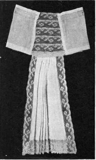 No. 2. A suggestion for a dainty jabot and collar made from a handkerchief and edged with Valenciennes lace