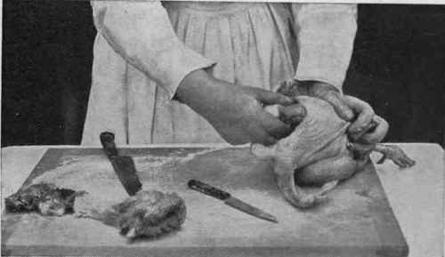 No. 2.   Loosening the internal organs through the neck of the bird