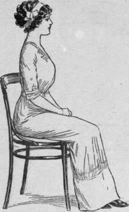 A correct and upright position for sitting