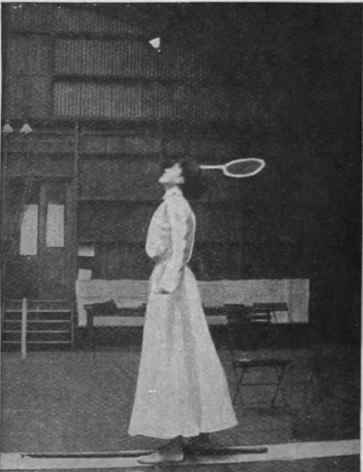 A forehand overhead stroke