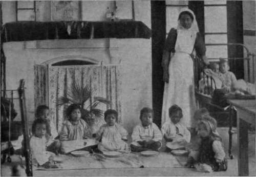 A group of orphan children in the hospital of the North India School of Medicine at Ludhiana