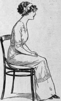 A weak back and a crooked spine, as well as hip disease, are frequently developed by habitually adopting a bad position in sitting or standing. The above is an inelegant and weak attitude