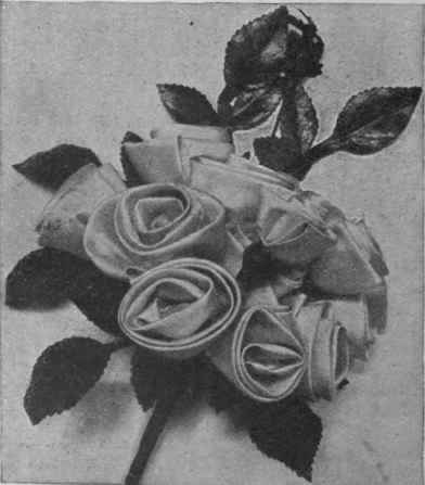 Fig. 1. A bunch of silk rosebuds for a young girl's evening dress.