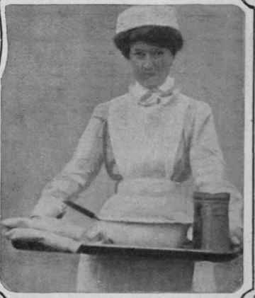 Fig. 4. Before commencing to make a poultice have meal, and flannel square chest ailment may be treated by a hot fomentation or a poultice.