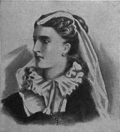 Fig. 4. The ill fared Mary Queen of Scots usually adopted the was depicted, as above, with two puffs of little curls nestling beneath the wings of the coif