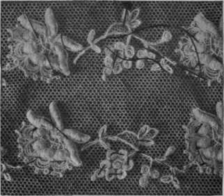 Fig. 5. To save the pattern of very good lace, it is worth while to their right order on a new net or net frock, a starch patch will be found extremely useful