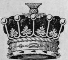Fig. 6. An earl's coronet is distinguished by pearl. Between each pair of rays is a strawberry leaf