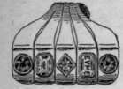 Fig. I. A Roman gold ring, set with three garnets and two sapphires, and bearing on one of the latter the name Eume