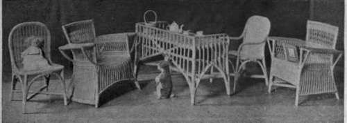 For the nursery, miniature cane furniture is ideal