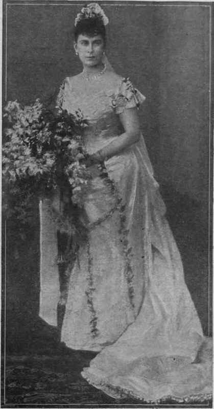 H.M. Queen Mary in her wedding dress