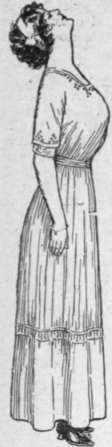In order to practise howto stand correctly, place the back against a wall, take a deep breath, pushing the head gradually back till the crown is flat against the wall. Bring the head back to its natural position.