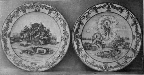 Jesuite porcelain, often misnamed Lowestoft. The name is derived from the fact that the ware was painted with sacred subjects, and used by the Jesuit missionaries in their task of converting the Chinese.