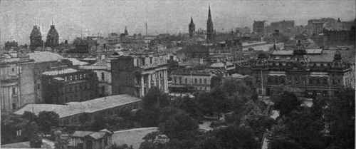 Melbourne, the beautifully situated capital of Victoria, as seen looking west from the Fire Tower