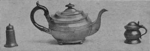 Old English Pewter Pepper box Old English Pewter Tea pot Old English Pewter Mustard pot