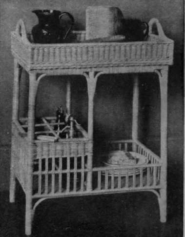 The lightness and durability of good cane furniture makes it highly practical for such necessary objects as a butler's table