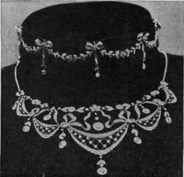Two beautiful diamond necklaces. The lustre of the stones is enhanced by the delicacy and artistic craftsmanship of their setting