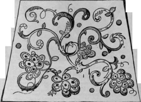 Design for the seat of a Chippendale chair, to be embroidered on linen or silk