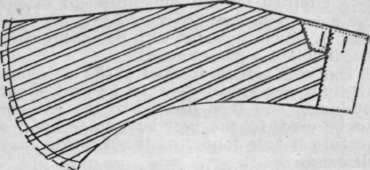 Diagram 5. Turn in the lining at the cuff, but avoid covering the buttonholes