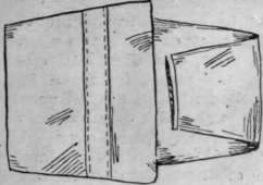 Fig. 3. Turn the belt down to reach about a third of the skirt length. Fold up the hem to reach the folded top portion. Tissue paper should be placed between all folds, especially if there are buttons or raised trimmings