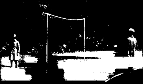 Garden badminton for children requires merely a small lawn on which two poles and a tape can be erected to serve as net.