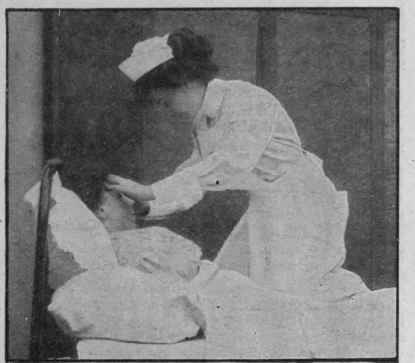 Massage of the forehead for relieving headaches and neuralgia