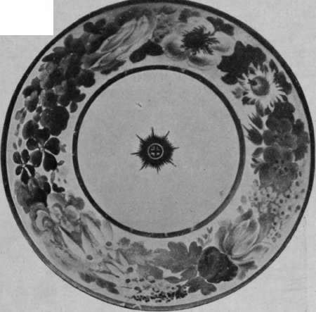 Saucer of Nantgarw china, signed by Thos. Pardoe, painter of the design thereon.