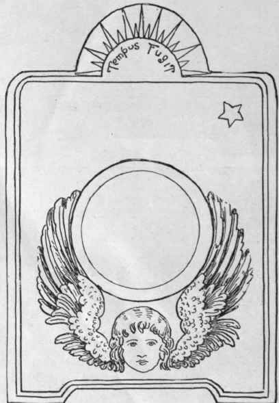 A charming design for a clock or watch case in marquetry work always painting straight down from top to bottom, and never touching it a second time while it is wet. Allow at least twenty four hours to elapse between each coat, in order that the polish may harden thoroughly.
