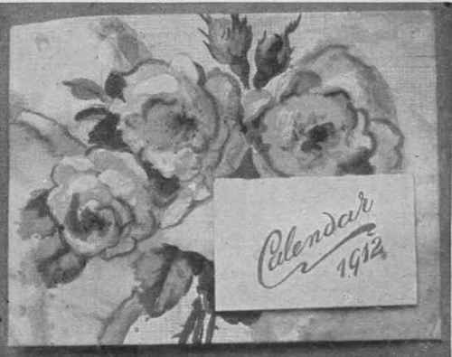 A pretty idea for a calendar is to take a piece of wallpaper with a pretty floral design and paste on to a card. Then affix the calendar block