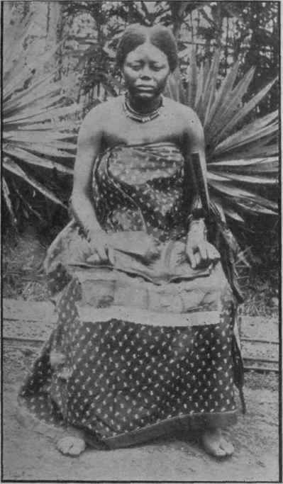 A princess of the Congo at Oubiem. In this part of Africa brides are always purchased, and the wedding ceremonies retain many traces of the primitive marriage by capture