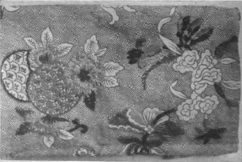 An excellent idea is to give a child a piece of patterned cretonne, and let her work over portions of the design in coloured silks. The task gives plenty of scope for original ideas and is not tedious