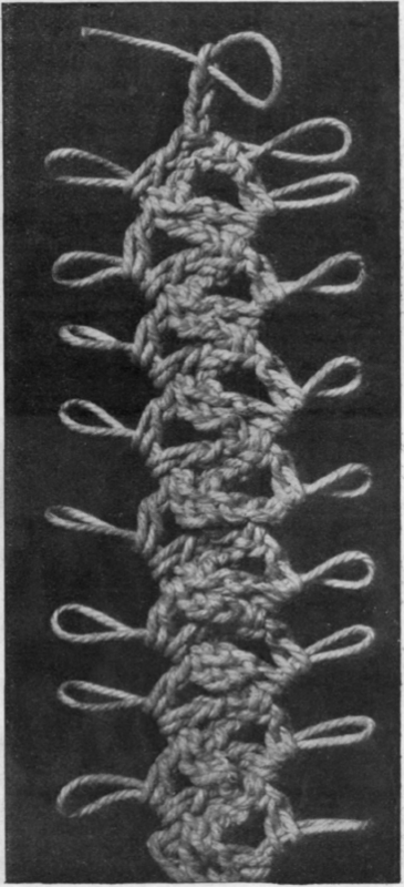 Fig. 6. An openwork effect obtained by crocheting a treble below