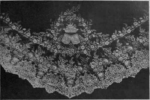 Part of the bridal lace of Queen Amelie of Portugal, an example of the introduction of heraldic emblems into such work