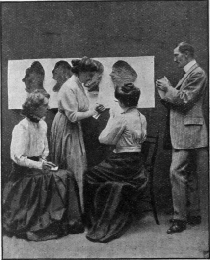 Silhouette Portrait Cutting Competition. Voting for the best like ness. A time allowance is essential to this competition
