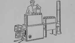 Fig. 53 - A larger outfit, canner, evaporator, and sterilizer combined; with a capacity of 6,000 3-lb. cans, or of drying 15 to 20 bushels of apples or other fruits per day.
