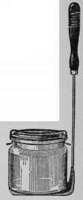 Fig. 31 - Lifter which can be made from a cake turner to lift jars and cans from sterilizer.