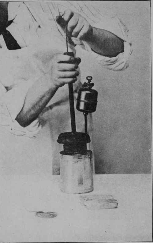 Fig. 41 - Soldering iron with self-heating attachment; a little more expensive than the ordinary sort, but always ready for use, and a great time saver.