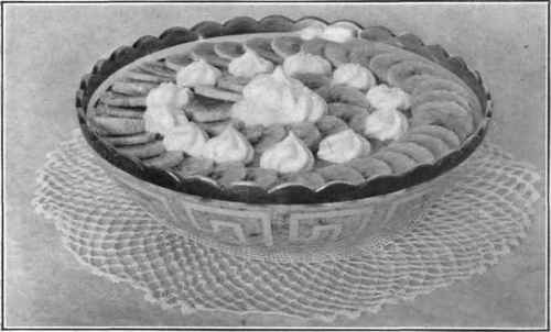 Rhubarb Pudding With Banana Decoration