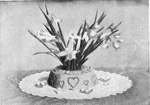 Cake Frosted for St. Valentine's Day for the use of Mocha Frosting.