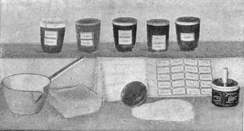 Marmalades, Jam, and Jellies, with paraffine to melt for covering, paper cut for covers, gummed labels, and library paste. - Pages 574 to 577.