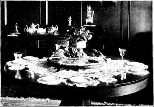 Table Set For Luncheon With Revolving Serving Device
