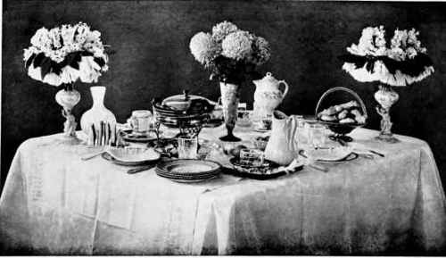 Table laid for Sunday Night Tea.