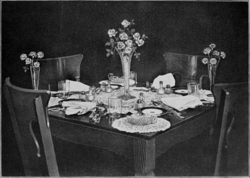 Table Set For A Formal Luncheon. One of the latest forms for New York's 400.
