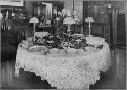Table Set For Wedding. Reproduction from original photograph.