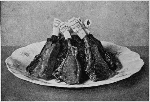 Broiled Mutton Chops Around A Mound Of Spinach