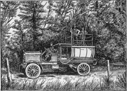 A traction power sprayer, for street and park trees.