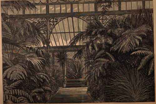 Interior View of Conservatory in the Birmingham Botanic Garden.