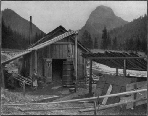 Fig. 17. Distillation of Latschenkiefer oil in the southern Tirol.