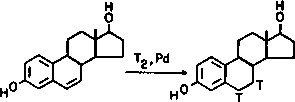 Catalytic tritiation of 6 dehydroestradiol