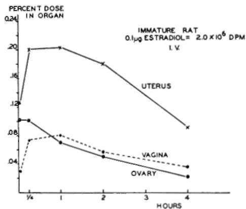 Radioactivity in various organs after single intravenous administration