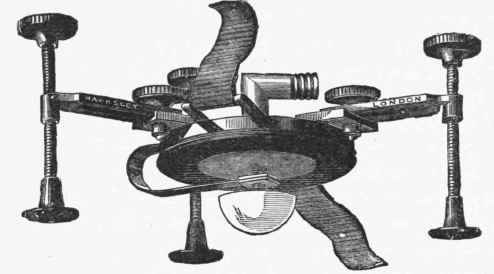 Cardiac Tambour, which can be strapped on to chest wall, so that the central button lies over the heart beat.